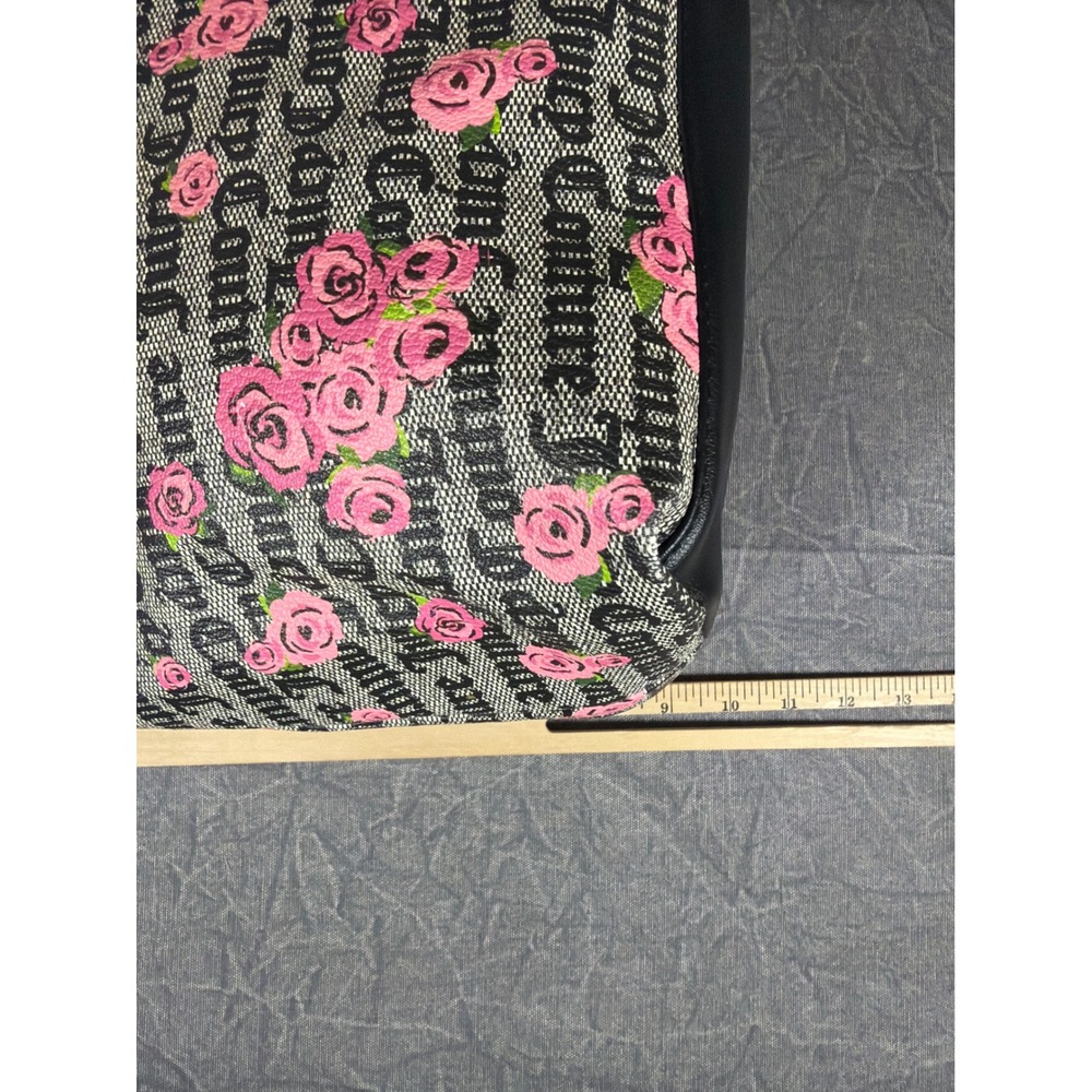 Juicy Couture Day to Date Tote Bag Pink Bloom Black Floral Monogram Shopper NEW - Picture 10 of 10